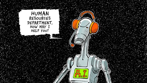 Cartoon on Human resources and AI