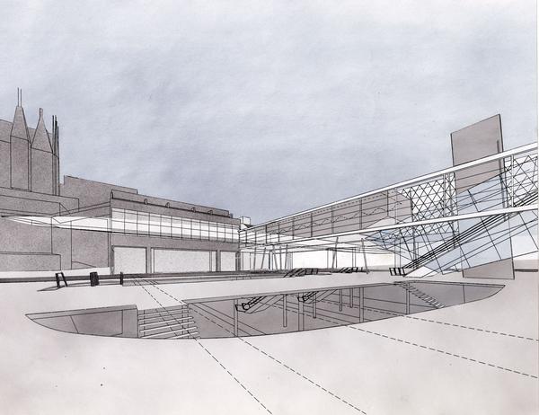 Projet Ponts-Villes, Lausanne 1988. Fonds Bernard Tschumi Architects, ACM EPFL