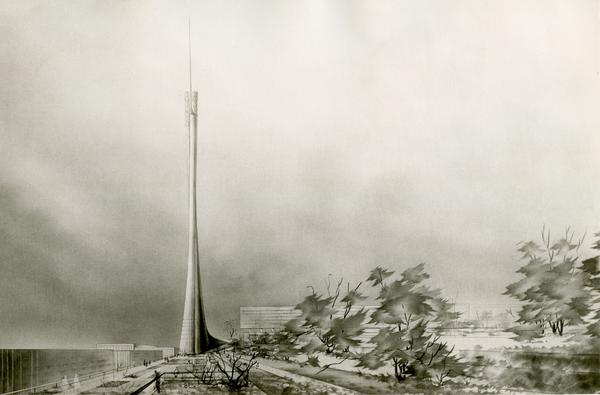 Tour Beaulieu, Lausanne 1961. Fonds Jean Tschumi, ACM EPFL